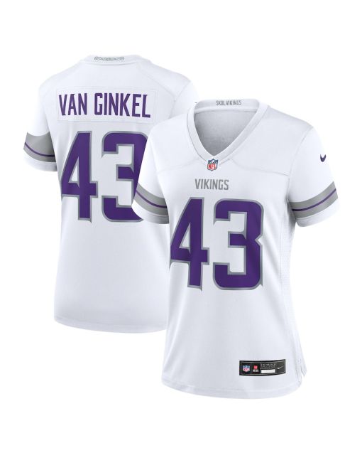 Andrew Van Ginkel 43 Minnesota Vikings Women’s Alternate Game Jersey – White