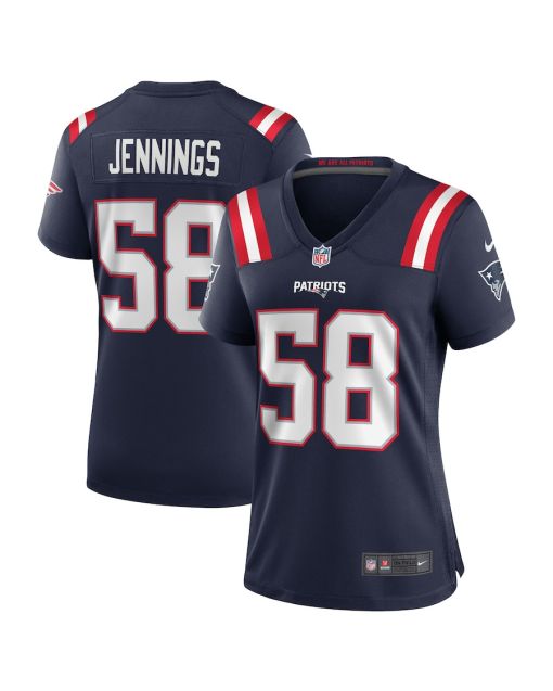 Anfernee Jennings 58 New England Patriots Women Team Game Jersey – Navy