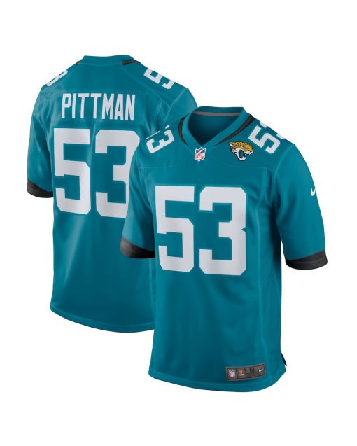 Anthony Pittman 53 Jacksonville Jaguars Team Game Men Jersey – Teal