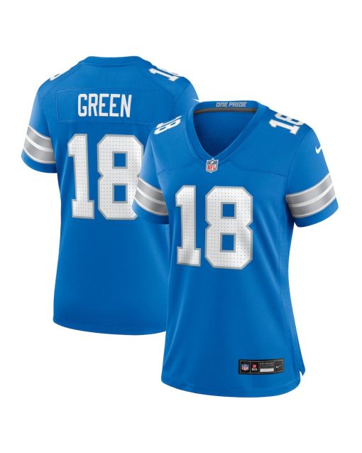 Antoine Green 18 Detroit Lions Women’s Team Game Jersey – Blue
