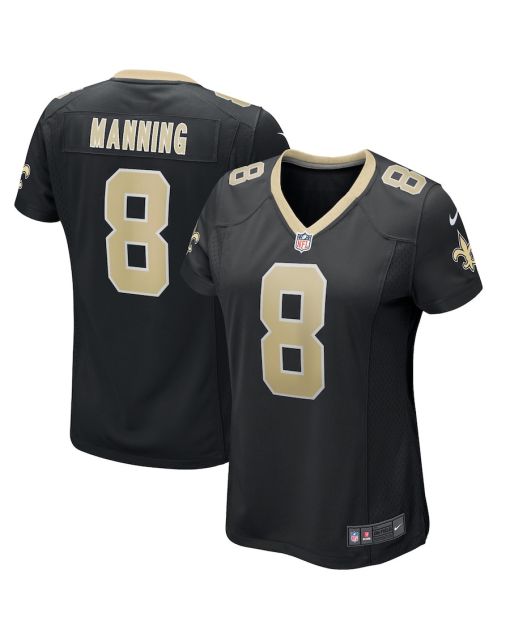 Archie Manning 8 New Orleans Saints Women Game Retired Jersey – Black