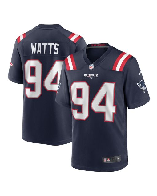 Armon Watts 94 New England Patriots Team Game Men Jersey – Navy