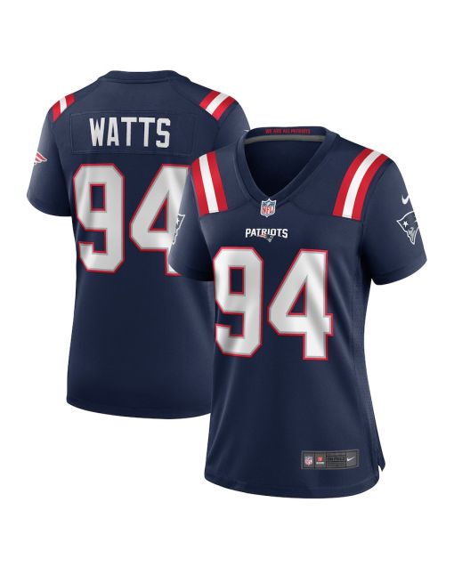 Armon Watts 94 New England Patriots Women’s Team Game Jersey – Navy