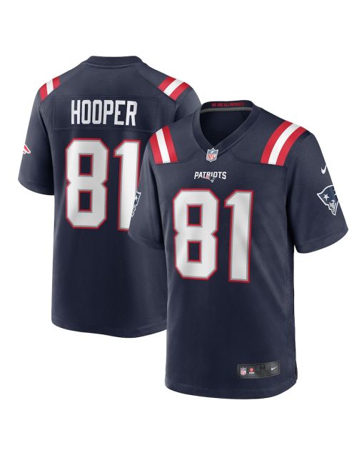 Austin Hooper 81 New England Patriots Team Game Men Jersey – Navy