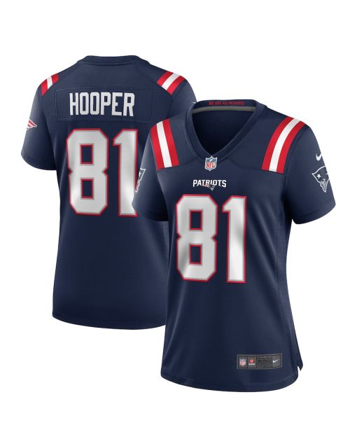 Austin Hooper 81 New England Patriots Women’s Team Game Jersey – Navy