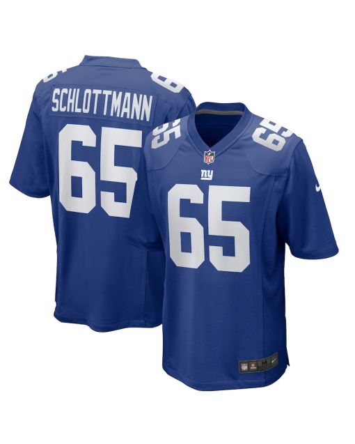 Austin Schlottmann 65 New York Giants Team Game Men Jersey – Royal