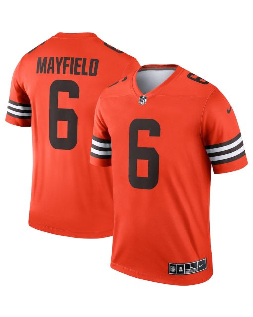 Baker Mayfield 6 Cleveland Browns Men Inverted Legend Jersey – Orange
