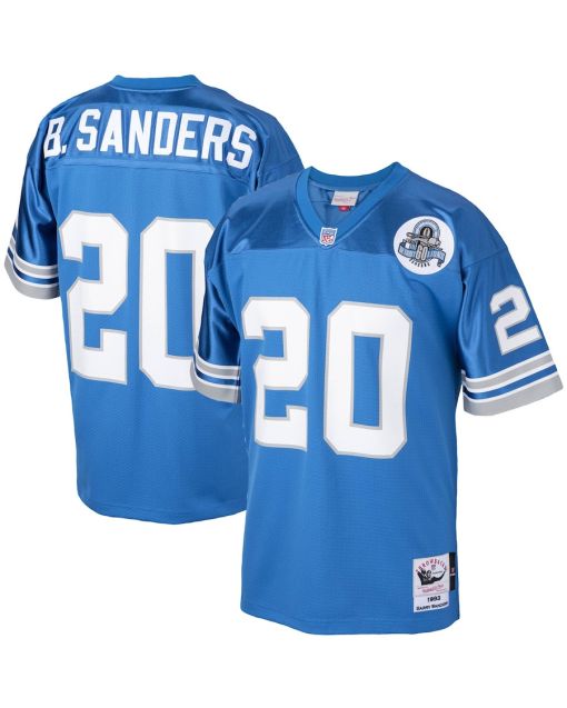 Barry Sanders 20 Detroit Lions 1993 Throwback Men Game Jersey – Blue