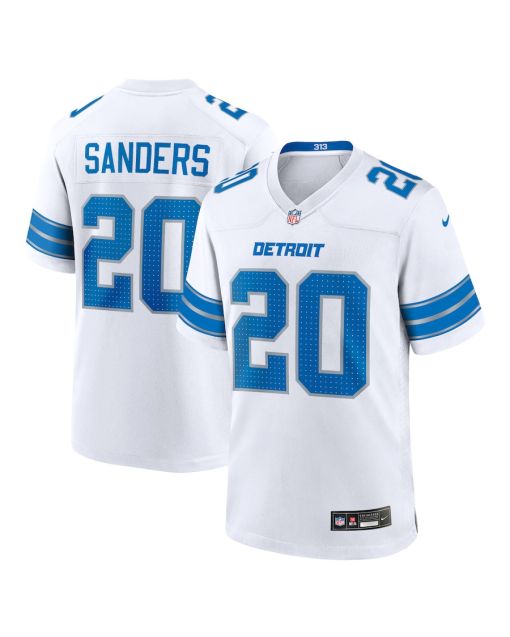 Barry Sanders 20 Detroit Lions Retired Player Game Men Jersey – White