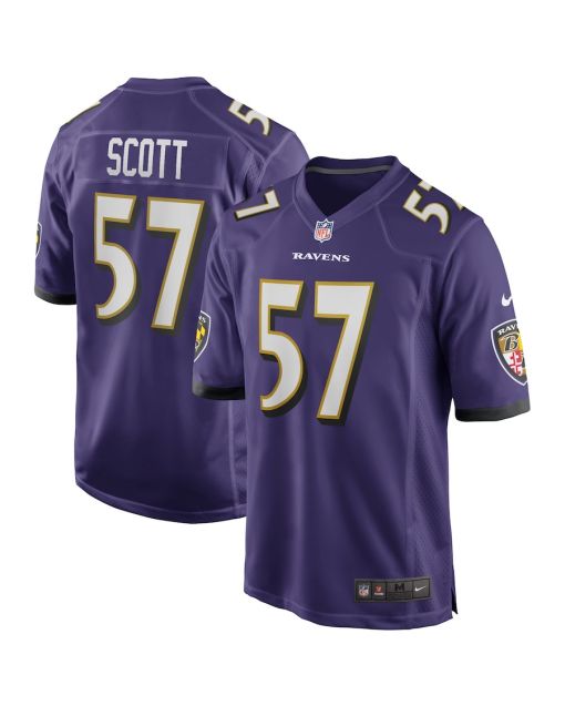 Bart Scott 57 Baltimore Ravens Men Game Retired Jersey – Purple
