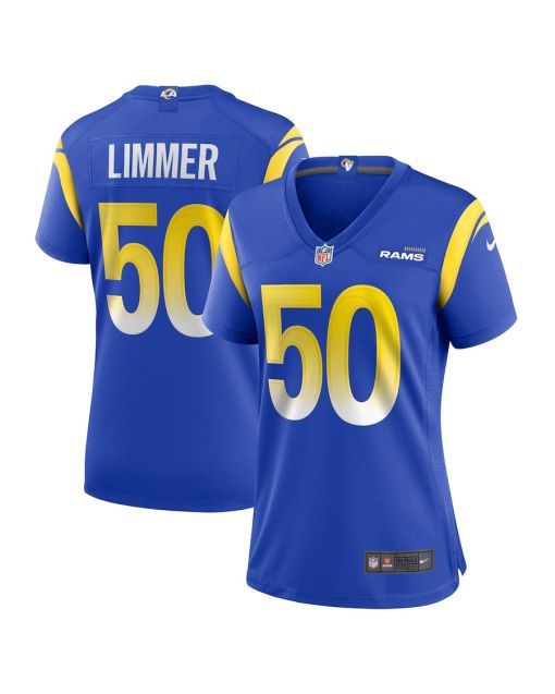 Beaux Limmer 50 Los Angeles Rams Game Women Jersey – Royal