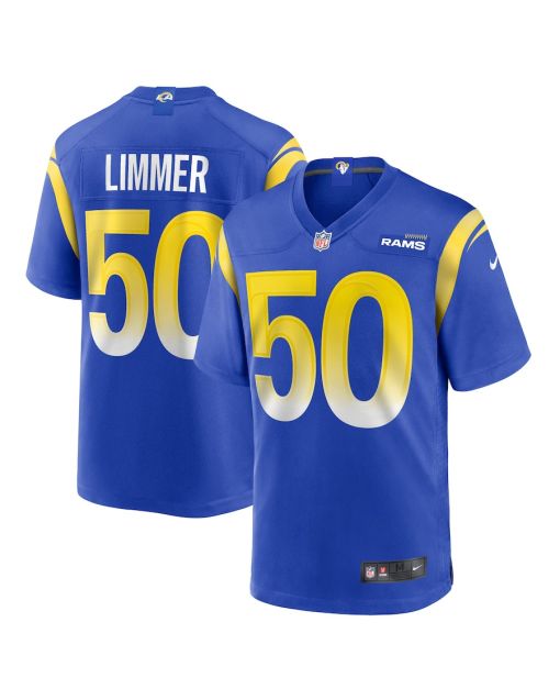 Beaux Limmer 50 Los Angeles Rams Team Game Men Jersey – Royal