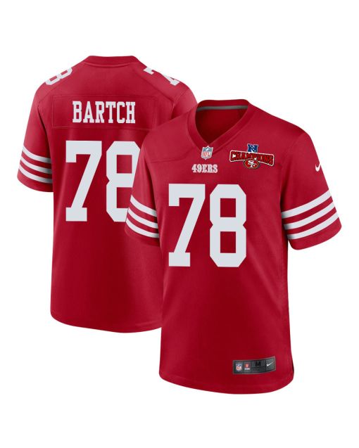 Ben Bartch 78 San Francisco 49ers NFC Champions Patch Game Men Jersey – Scarlet