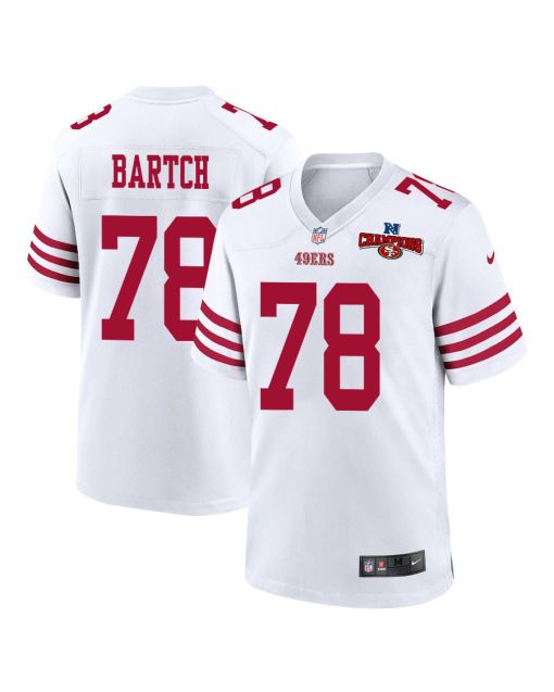 Ben Bartch 78 San Francisco 49ers NFC Champions Patch Game Men Jersey – White