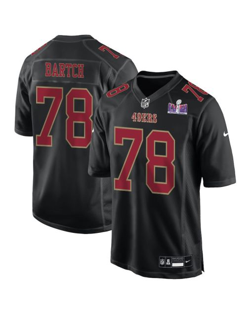 Ben Bartch 78 San Francisco 49ers Super Bowl LVIII Patch Fashion Game Men Jersey – Carbon Black