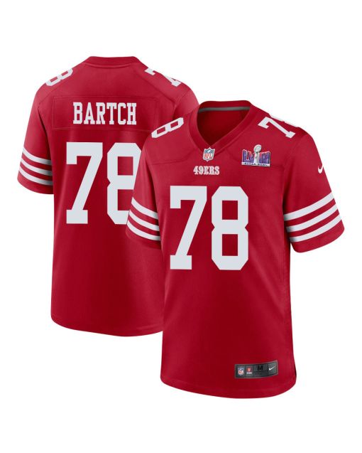 Ben Bartch 78 San Francisco 49ers Super Bowl LVIII Patch Game Men Jersey – Scarlet