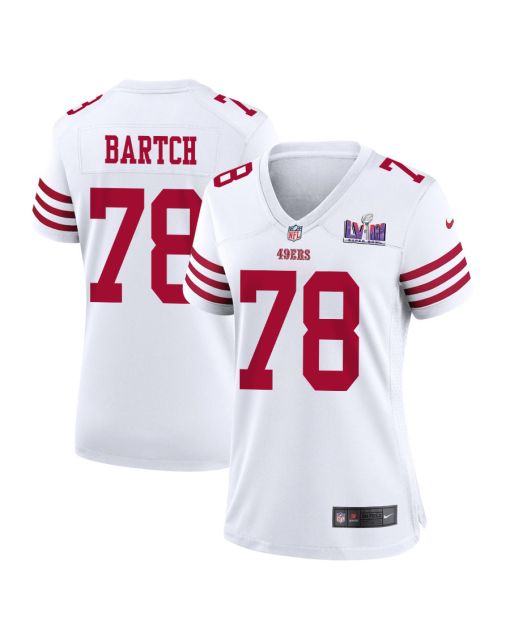 Ben Bartch 78 San Francisco 49ers Super Bowl LVIII Patch Game Women Jersey – White