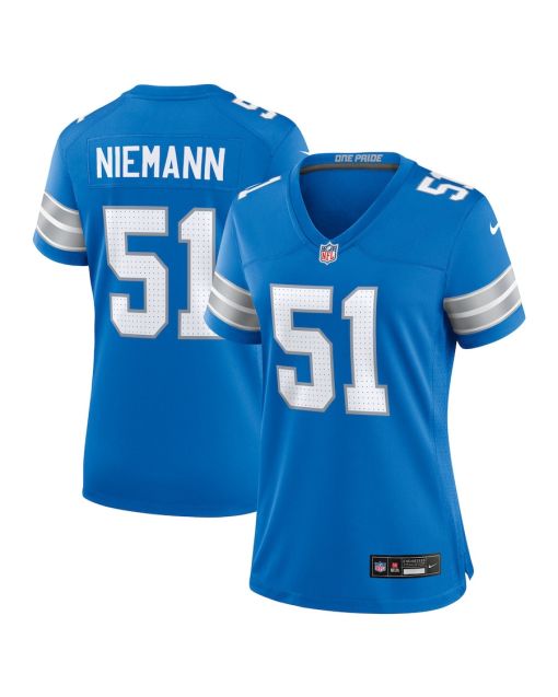 Ben Niemann 51 Detroit Lions Women’s Team Game Jersey – Blue