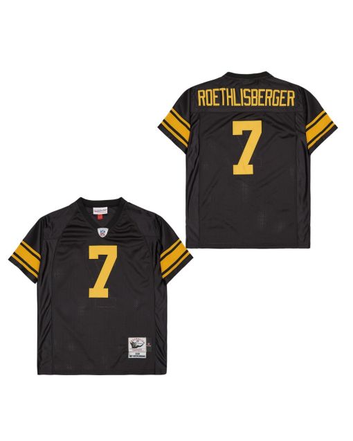 Ben Roethlisberger 7 Pittsburgh Steelers Retro Throwback Men Jersey – Black