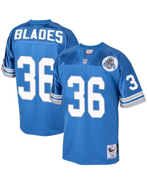 Bennie Blades 36 Detroit Lions 1993 Throwback Men Game Jersey – Blue