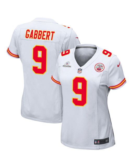 Blaine Gabbert 9 Kansas City Chiefs Super Bowl LVIII Patch Game Women Jersey – White
