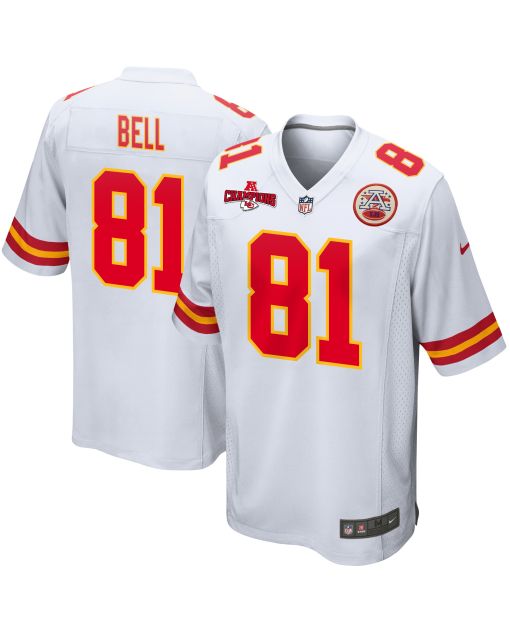 Blake Bell 81 Kansas City Chiefs AFC Champions Patch Game Men Jersey – White
