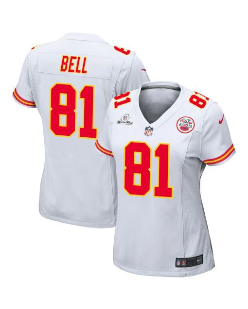 Blake Bell 81 Kansas City Chiefs Super Bowl LVIII Patch Game Women Jersey – White