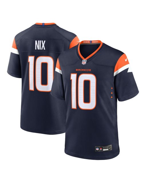 Bo Nix 10 Denver Broncos Alternate Game Men Jersey – Navy
