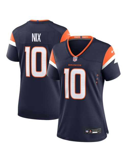 Bo Nix 10 Denver Broncos Women’s Alternate Game Jersey – Navy