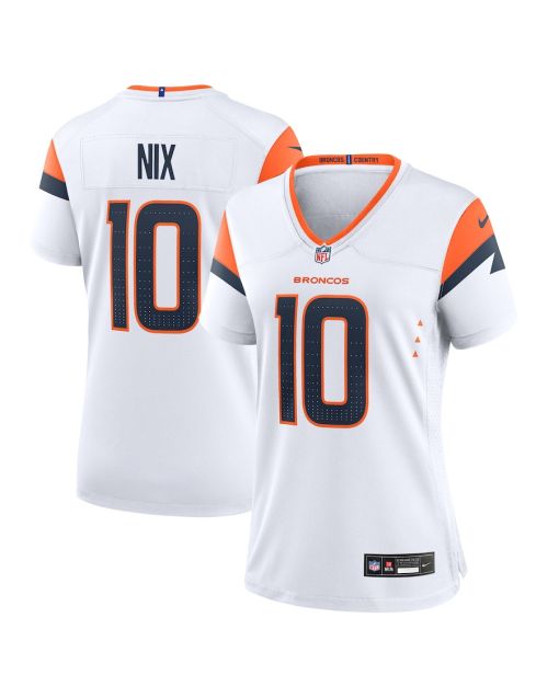 Bo Nix 10 Denver Broncos Women’s Game Jersey – White