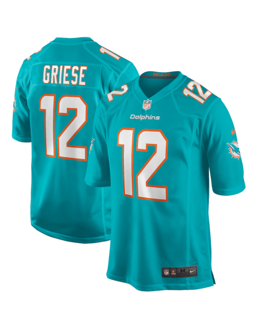 Bob Griese 12 Miami Dolphins Men Game Retired Jersey – Aqua