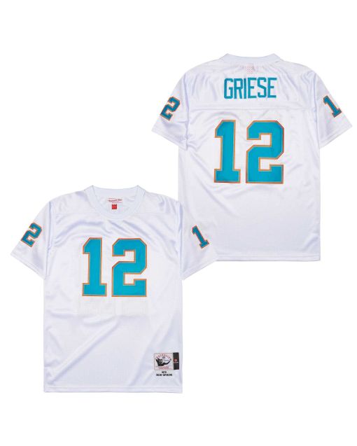 Bob Griese 12 Miami Dolphins Retro Throwback Men Jersey – White