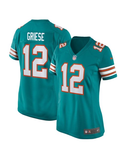 Bob Griese 12 Miami Dolphins Women Retired Jersey – Aqua