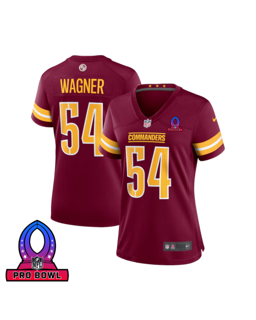 Bobby Wagner 54 Washington Commanders 2025 Pro Bowl Patch Women Game Jersey – Burgundy