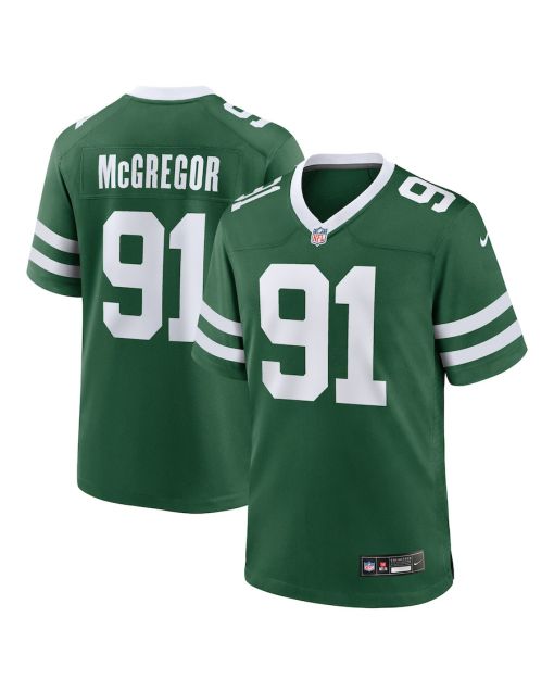 Braiden McGregor 91 New York Jets Team Game Men Jersey – Legacy Green