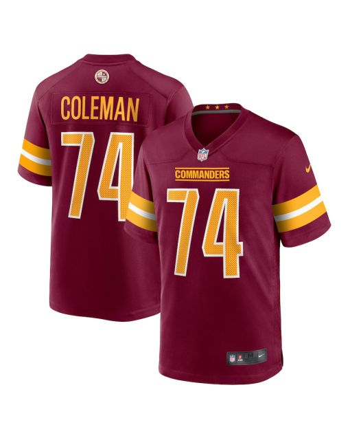 Brandon Coleman 74 Washington Commanders Game Men Jersey – Burgundy