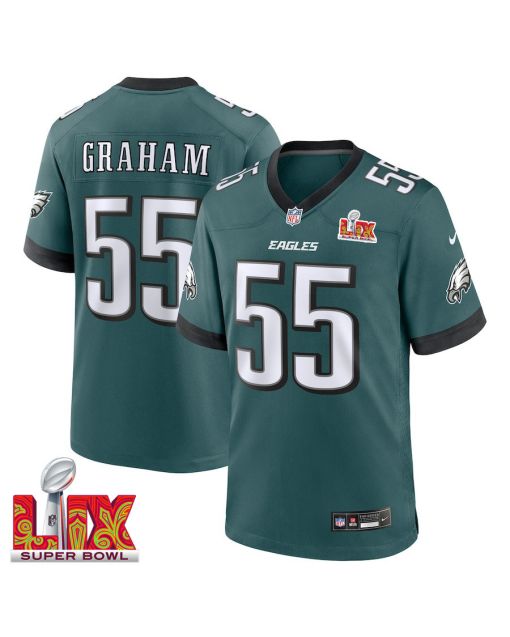 Brandon Graham #55 Philadelphia Eagles Super Bowl LIX Jersey – Men’s – Midnight Green