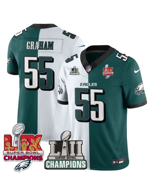 Brandon Graham 55 Philadelphia Eagles LII-LIX Super Bowl Champions Vapor Limited Jersey – Split