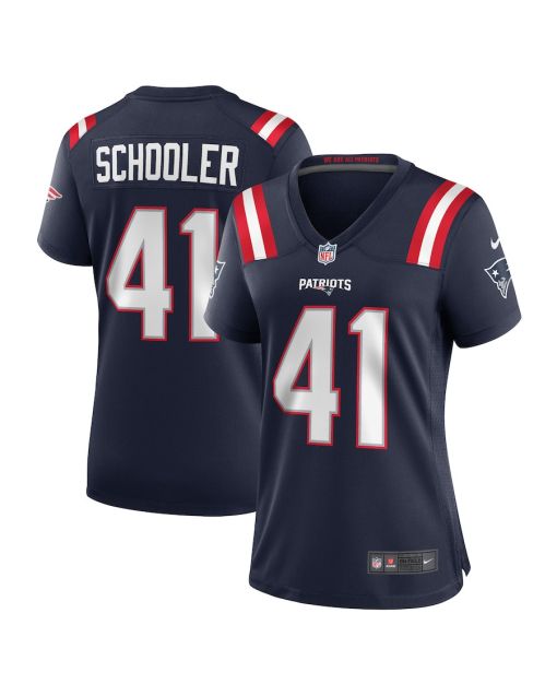Brenden Schooler 41 New England Patriots Women Game Jersey – Navy