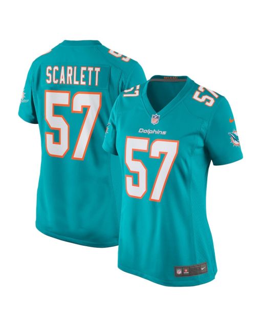 Brennan Scarlett 57 Miami Dolphins Women Game Jersey – Aqua