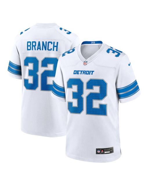 Brian Branch 32 Detroit Lions White Game Men Jersey – White