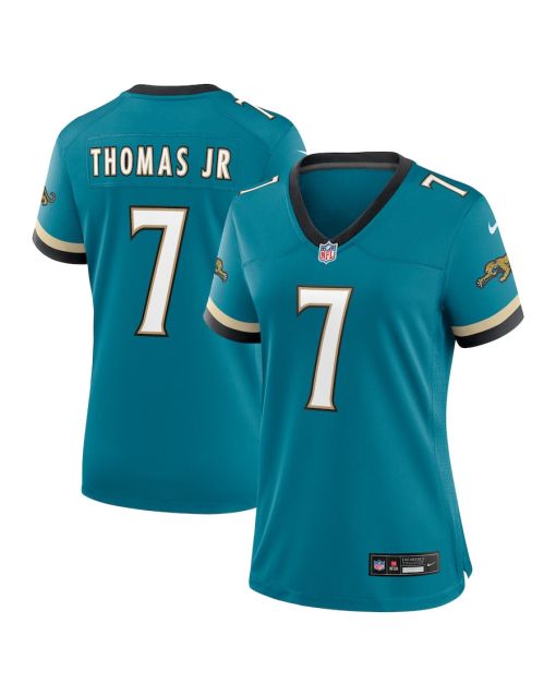 Brian Thomas Jr. 7 Jacksonville Jaguars Women’s Prowler Throwback Retired Player Game Jersey – Teal