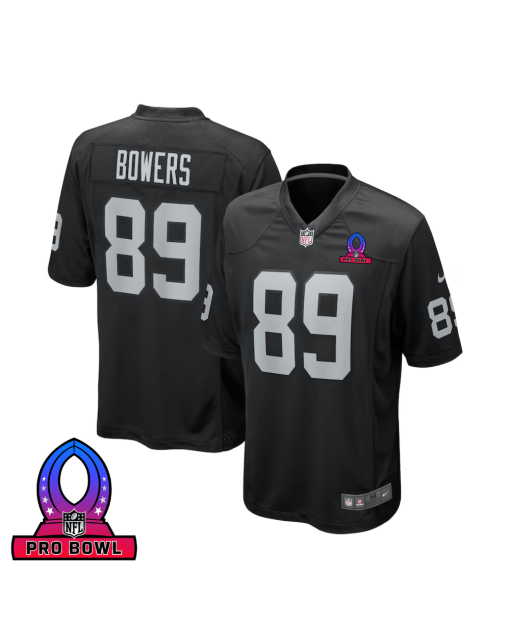Brock Bowers 89 Las Vegas Raiders 2025 Pro Bowl Patch Game Men Jersey – Black