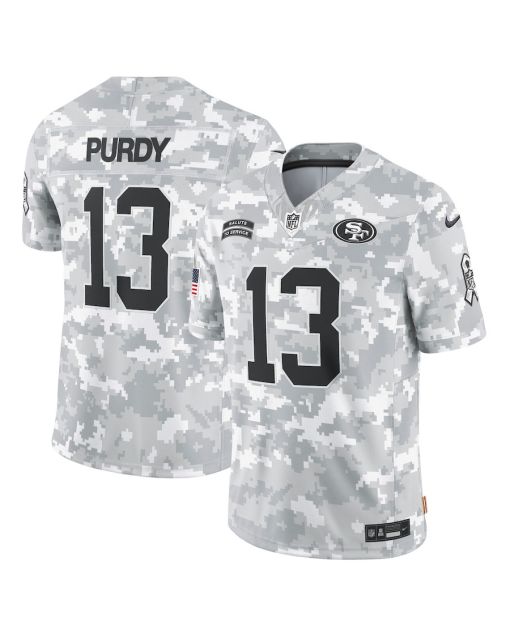 Brock Purdy 13 San Francisco 49ers 2024 Salute to Service Limited Men Jersey – Arctic Camo