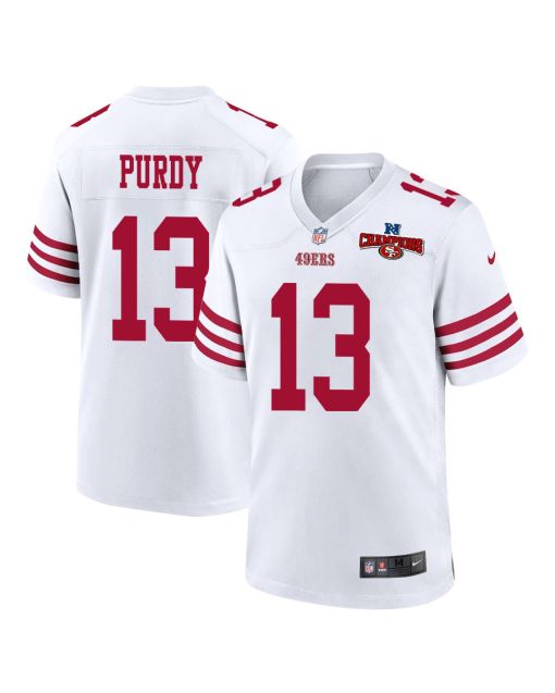 Brock Purdy 13 San Francisco 49ers NFC Champions Patch Game Men Jersey – White