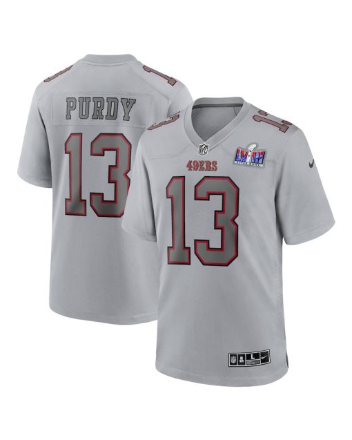 Brock Purdy 13 San Francisco 49ers Super Bowl LVIII Atmosphere Fashion Game Men Jersey – Gray