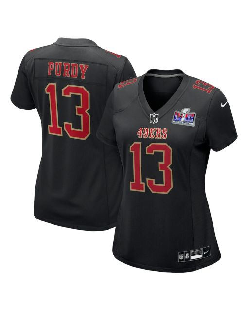 Brock Purdy 13 San Francisco 49ers Super Bowl LVIII Fashion Game Women Jersey – Carbon Black