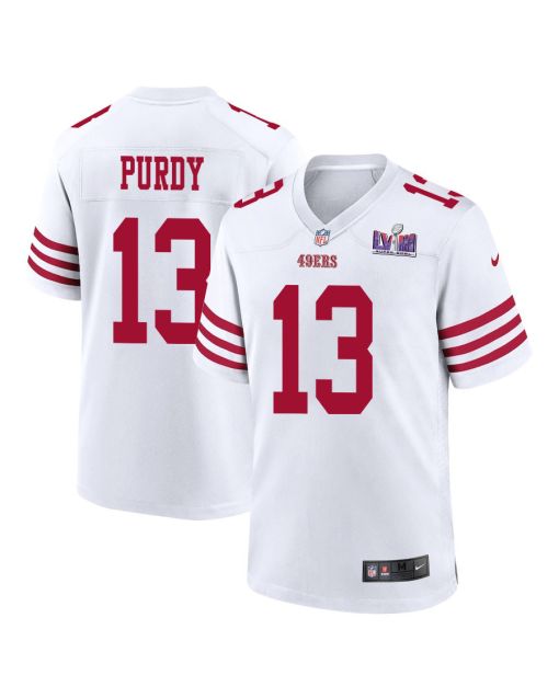 Brock Purdy 13 San Francisco 49ers Super Bowl LVIII Patch Game Men Jersey – White