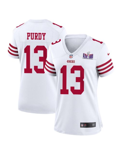 Brock Purdy 13 San Francisco 49ers Super Bowl LVIII Patch Game Women Jersey – White