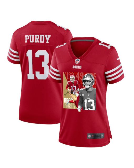 Brock Purdy 13 San Francisco 49ers The Son of Steel Women Game Jersey – Scarlet